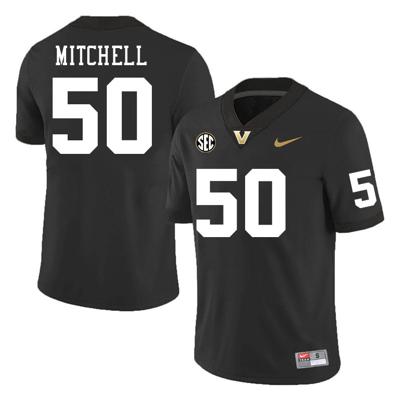 Vanderbilt Commodores #50 Chase Mitchell College Football Jerseys Stitched-Black